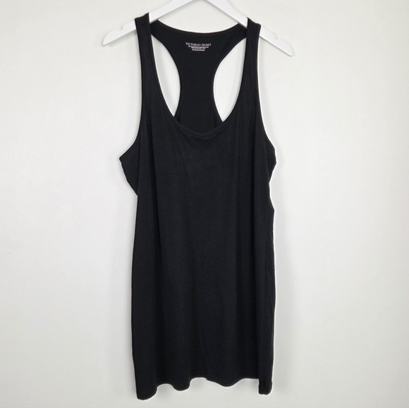 Victoria's Secret Black Racer-Back Cotton Tank Dress XL Style 333239-QC5 - Picture 2 of 8